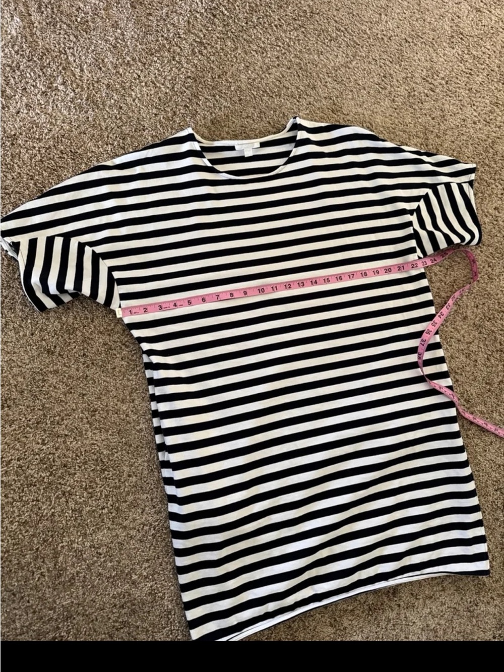 COS Stripe Boxy Tunic Mini Dress Dense Jersey Cotton Size Medium - Picture 12 of 12